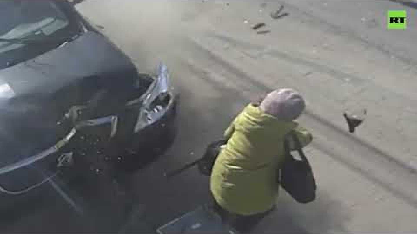 Inches From Death | Woman survives injury after car grazes her