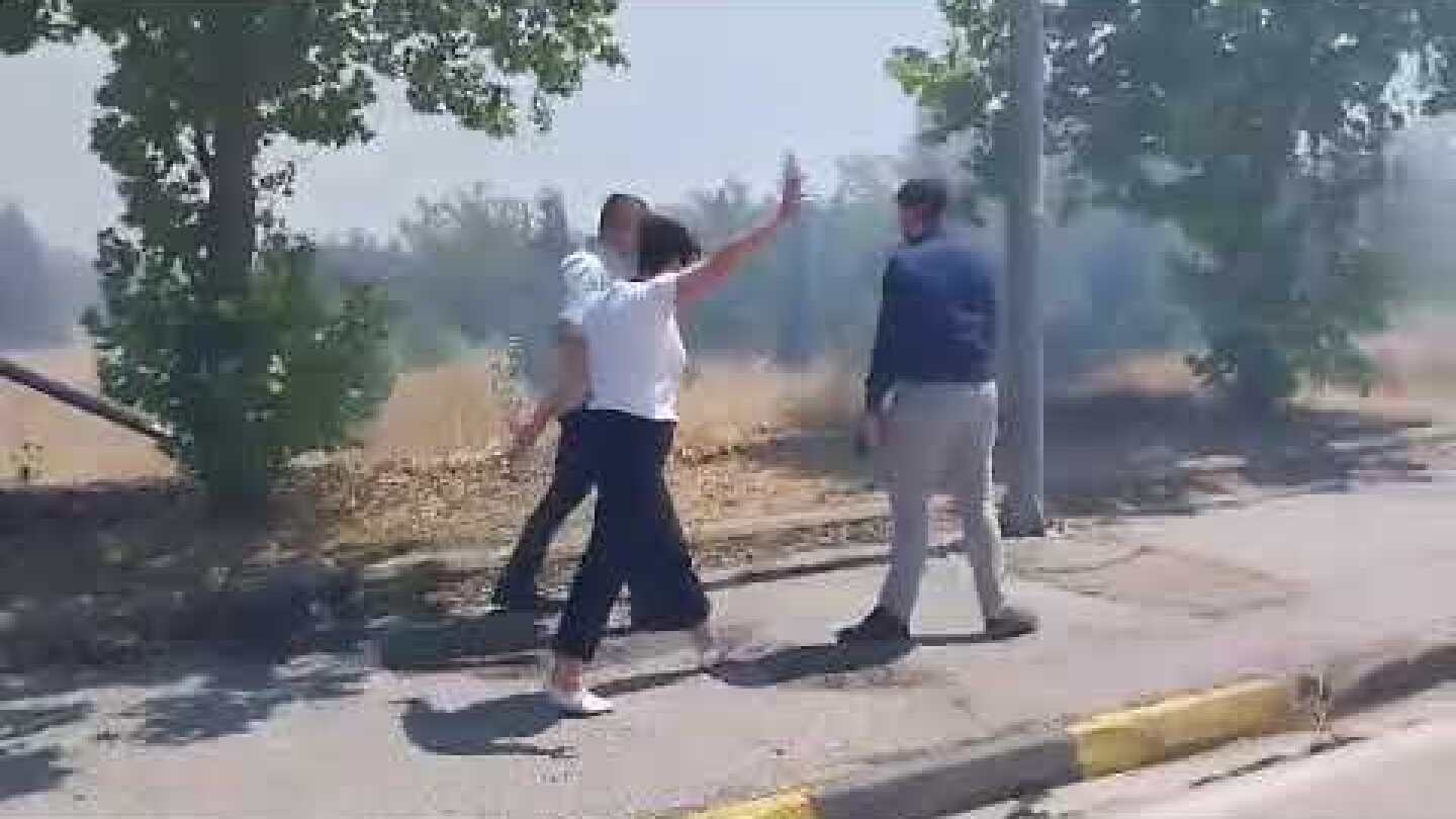 Λάρισα: Φωτιά έξω από το ΤΕΙ στον Άγιο Θωμά (1)