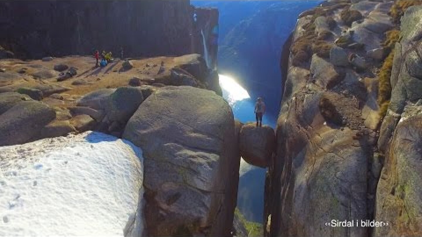 Kjerag from the air - viral drone video from Norway (200 million views on Facebook)
