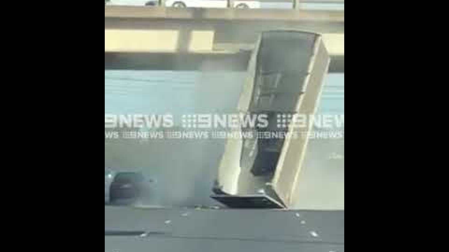 Jaw-dropping moment truck slams into bridge

3:57pm Jun 22, 2018