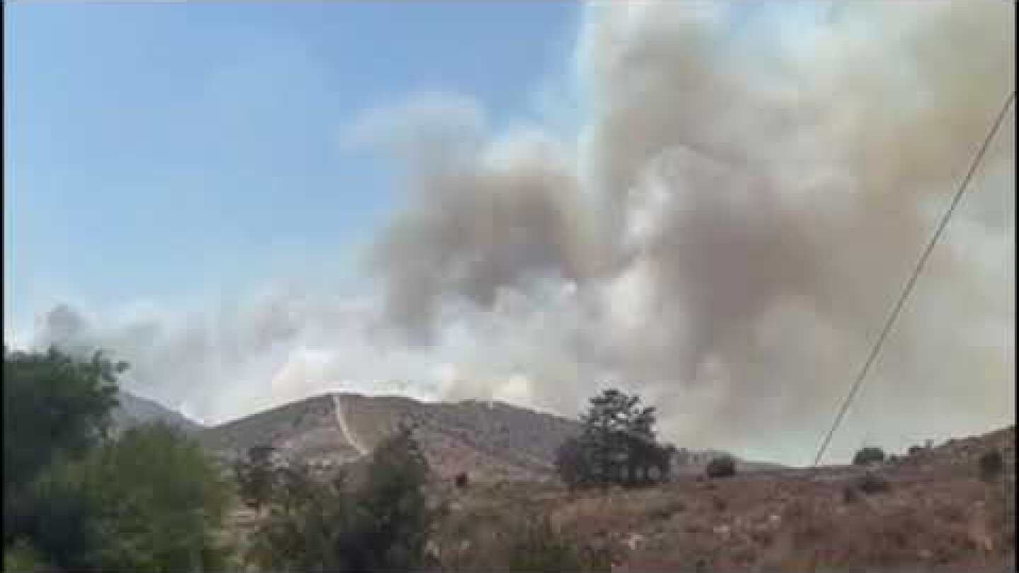 Πυρκαγιά στο πεδίο βολής Καλού Χωριού- Στη μάχη πτητικά μέσα