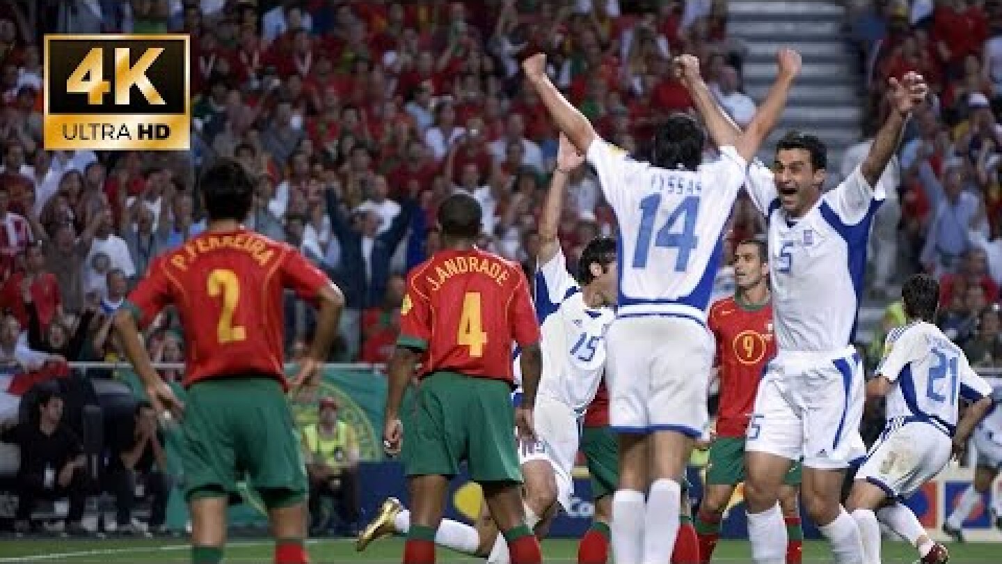 EURO 2004 final Portugal - Greece | 4K UHD 60 fps | Ai upscale