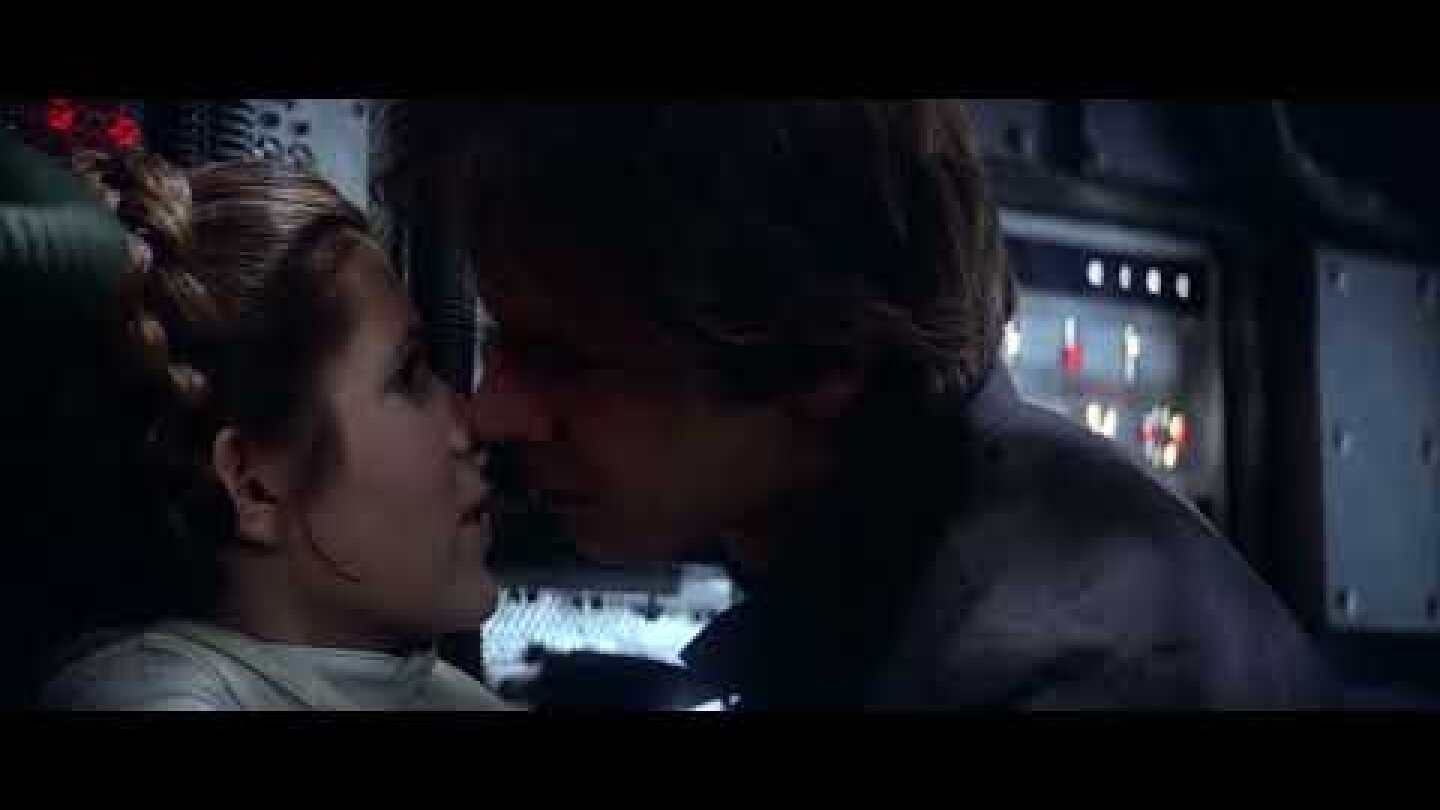 Han and Leia Finally Kiss - Star Wars The Empire Strikes Back (1980) - Full HD Scene