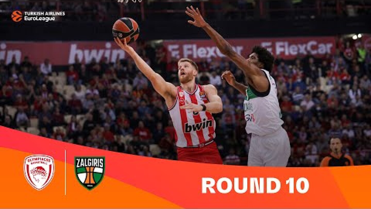 Olympiacos Piraeus-Zalgiris Kaunas | Round 10 Highlights | 2023-24 Turkish Airlines EuroLeague