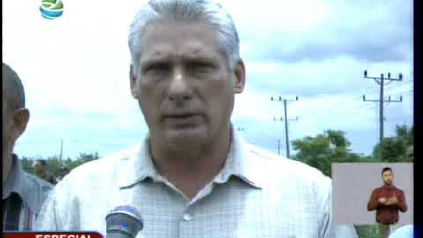 Presidente de los Consejos de Estado y de Ministros Miguel Díaz-Canel en el accidente aéreo