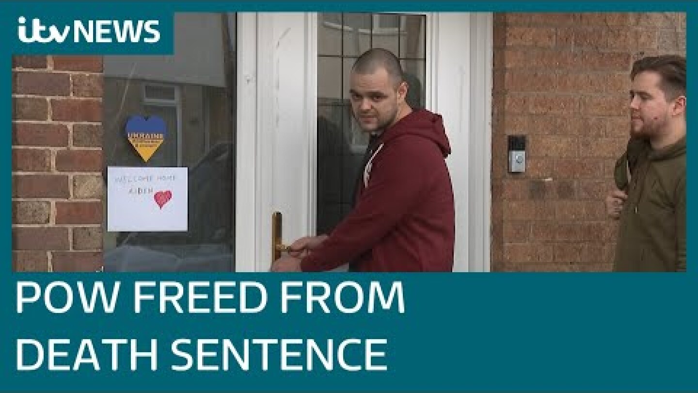 Russian prisoner of war Aiden Aslin thanks Zelenskyy after arriving at home in Newark | ITV News