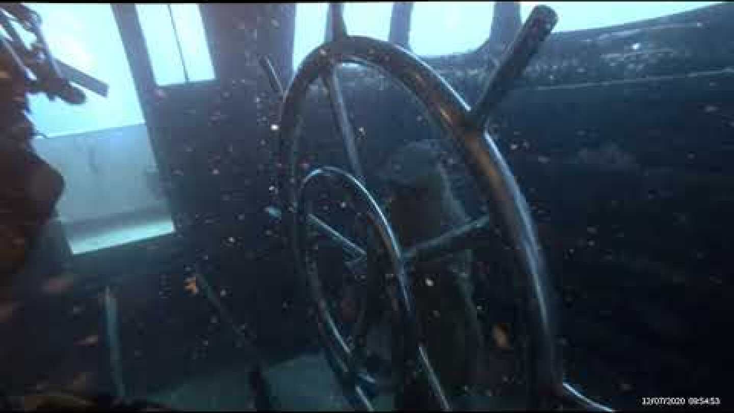 THROUGH THE CAPTAIN'S DECK OF SHIPWRECK ELPIDA -  LARNACA CYPRUS