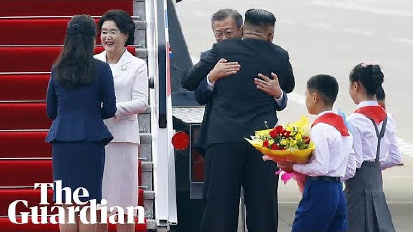 Wide smiles and big hugs: Kim Jong-un and Moon Jae-in kick off inter-Korean summit