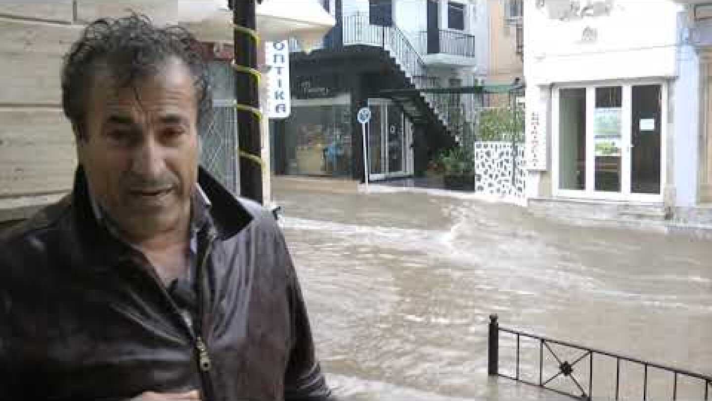 25-11-2019: Η καταρρακτώδης βροχόπτωση στην Κάλυμνο στο πέρασμα του Γυρυόνη!