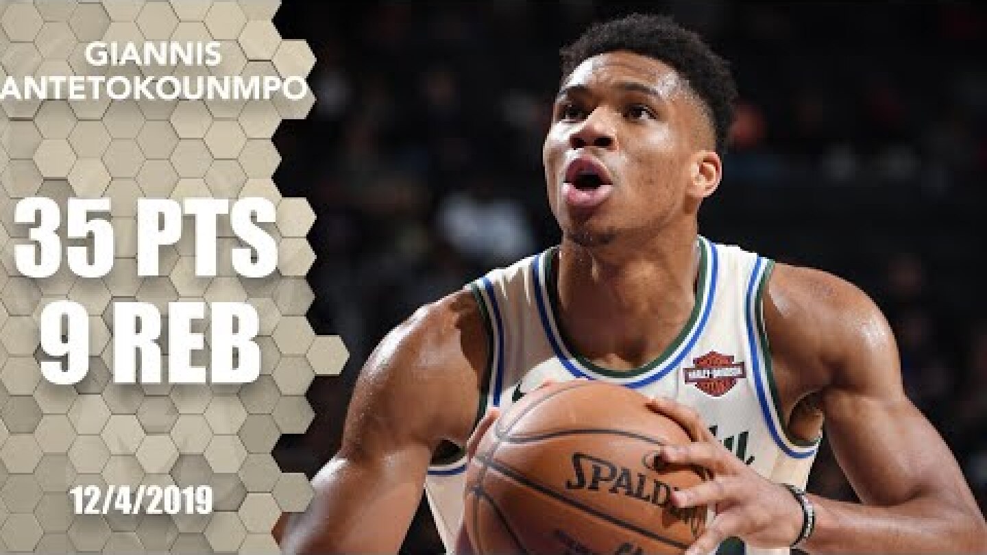 Giannis Antetokounmpo dominates Pistons with 35 points, 9 rebounds | 2019-20 NBA Highlights
