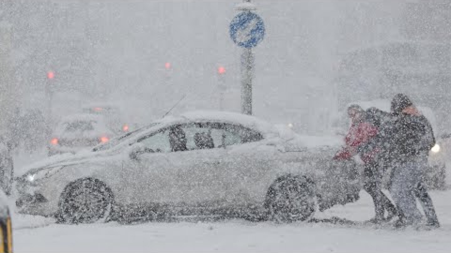 Snowy scenes across UK as 'beast from east' hits