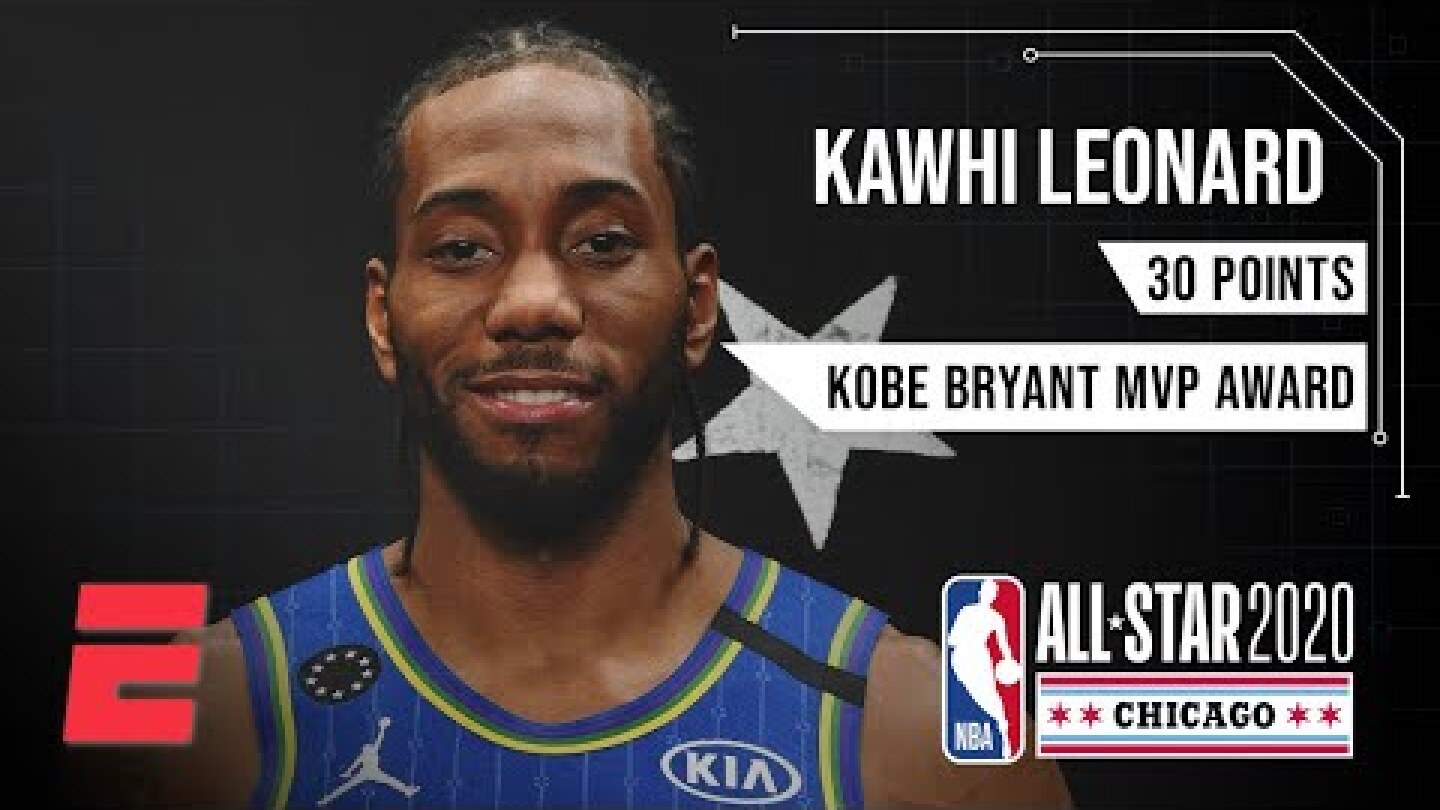 Kawhi Leonard wins the first-ever Kobe Bryant All-Star Game MVP Award | NBA All-Star Highlights