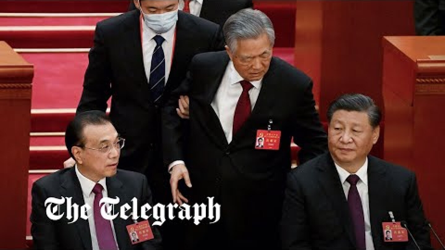 Former Chinese President Hu Jintao escorted out of party congress