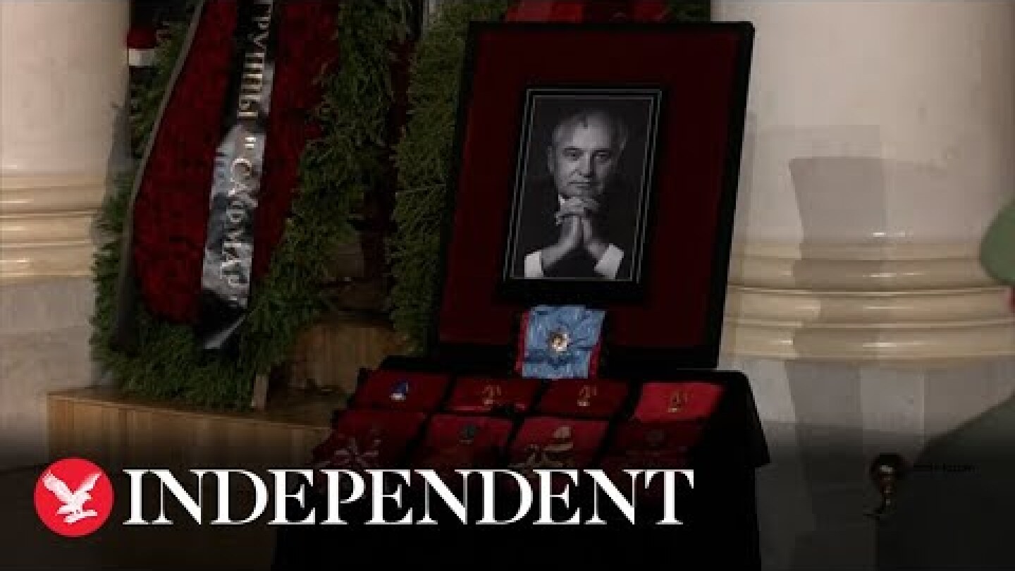 Russians pay respects to former Soviet leader Mikhail Gorbachev at funeral service