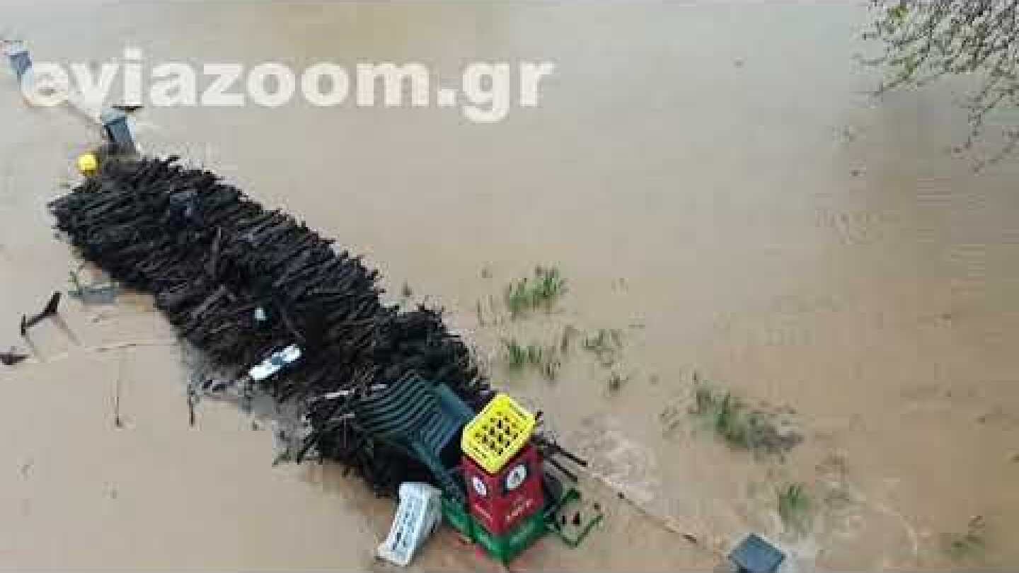 EviaZoom.gr: Πλημμύρες στη Νότια Εύβοια από την κακοκαιρία (5/4/2020)