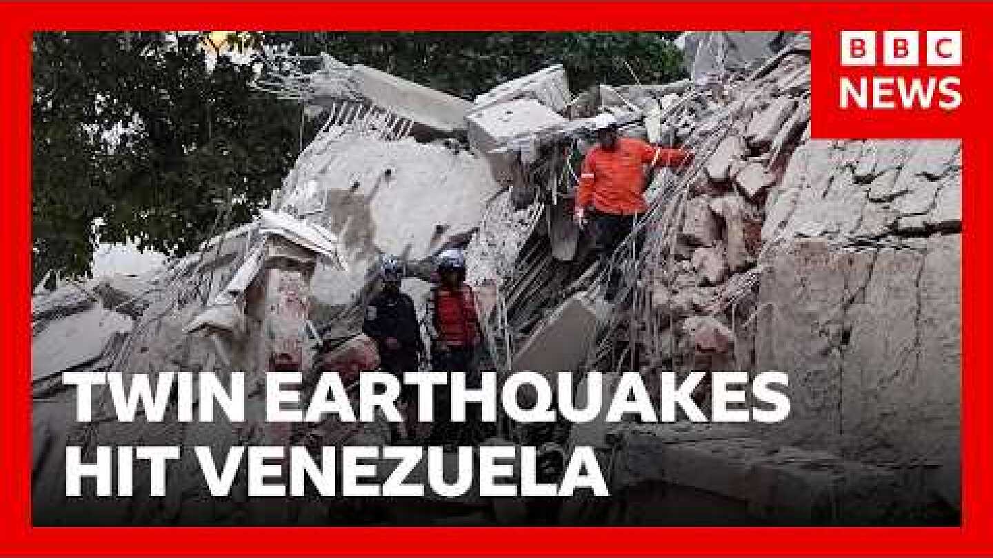 Powerful back-to-back earthquakes strike Venezuela | BBC News
