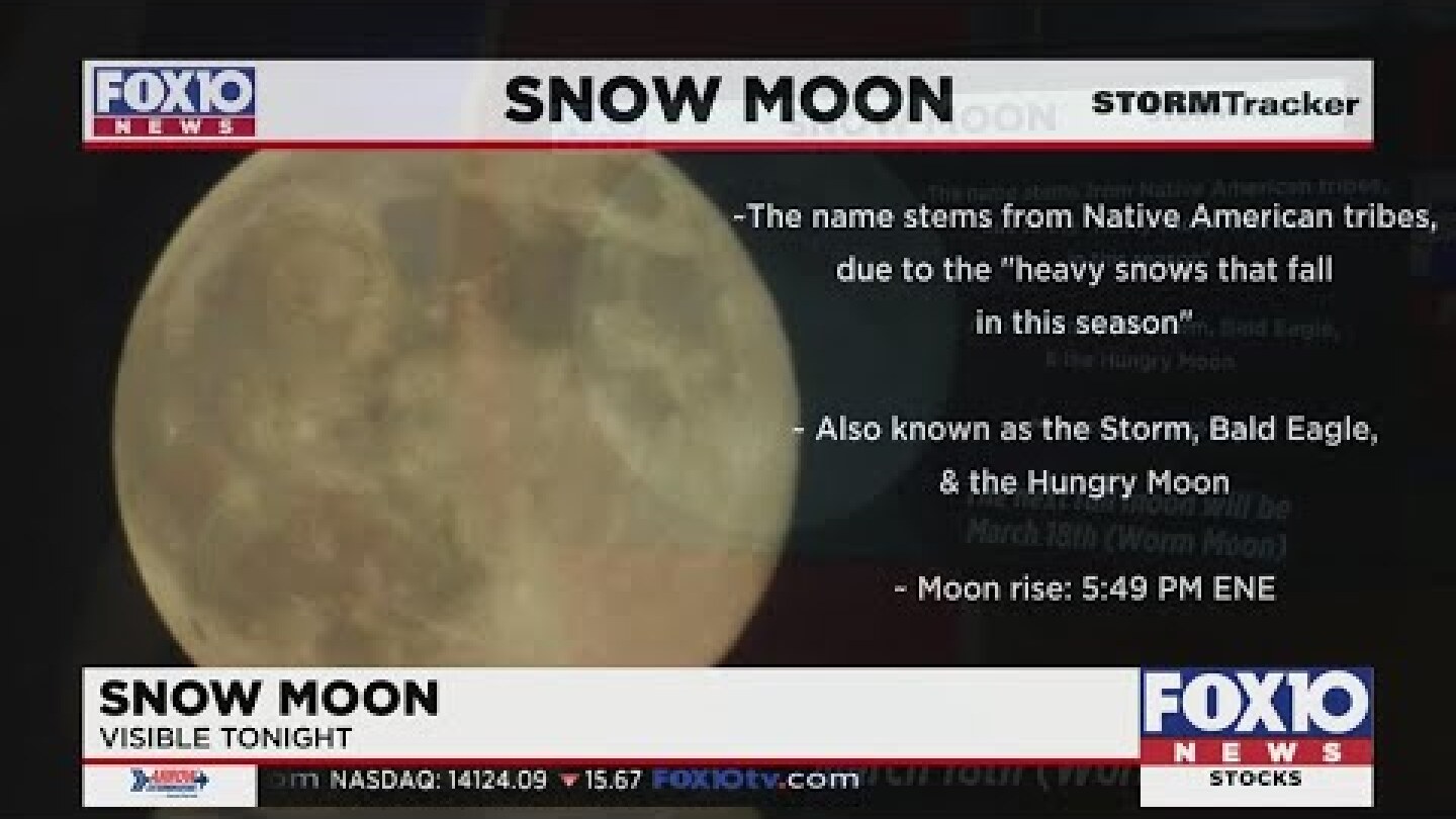 February's 'Snow Moon' visible tonight