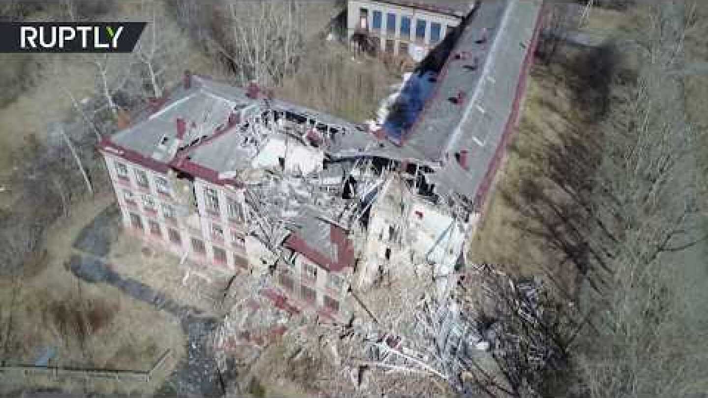 RAW: Slowly-sinking ghost town captured by drone