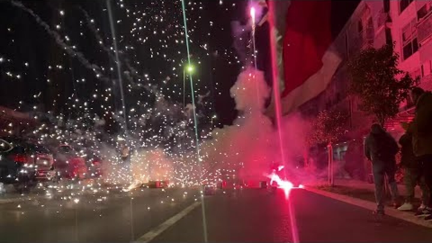 Fireworks in front of Montenegro election winner's party HQ | AFP