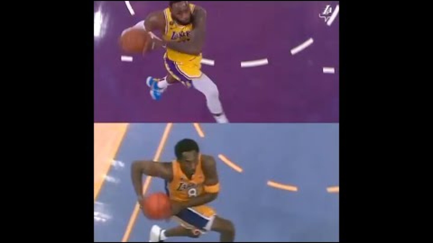 Lebron James Emulates Kobe Bryant with Epic Reverse Windmill Dunk | Lebron & Kobe Dunk Side by Side