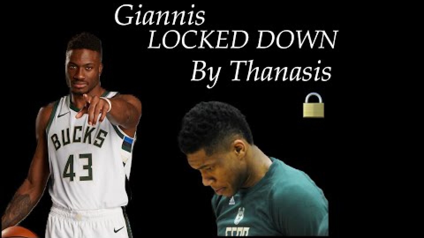 Giannis getting locked down by Thanasis - Sports Court TV - Milwaukee Bucks Scrimmage