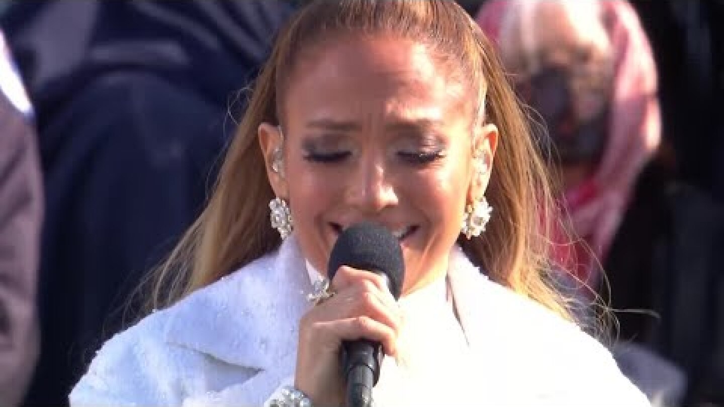 Jennifer Lopez sings 'This Land Is Your Land' and America The Beautiful' at Biden inauguration