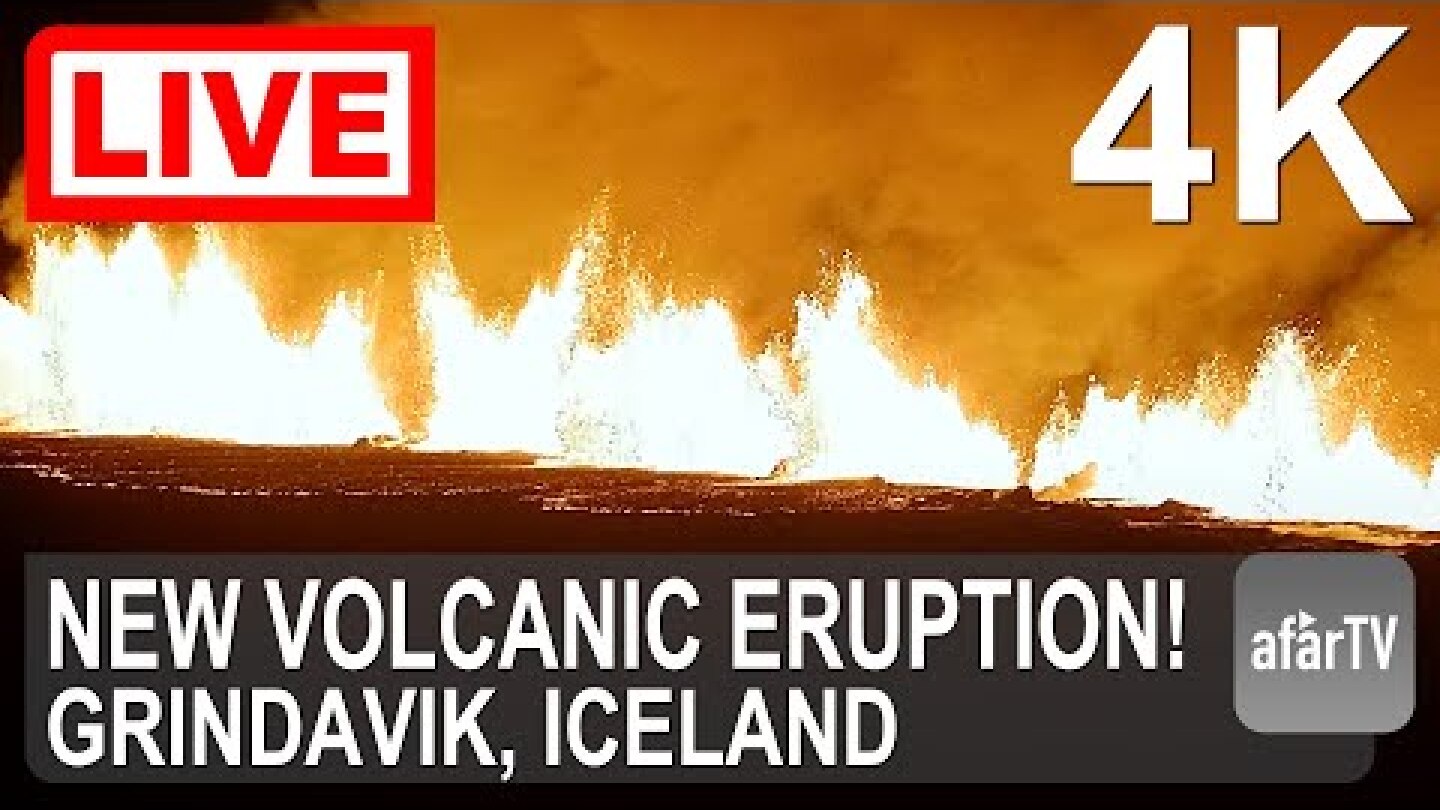 🔴 Live Now: New Volcanic Eruption in Grindavik, Iceland in  4K Ultra HD (Cam B)