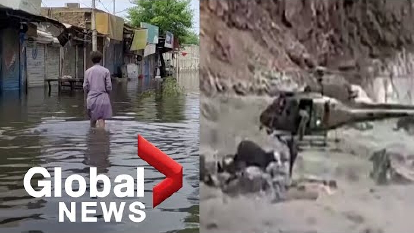 Pakistan floods: Video captures helicopter rescue of stranded boy as death toll surpasses 1k