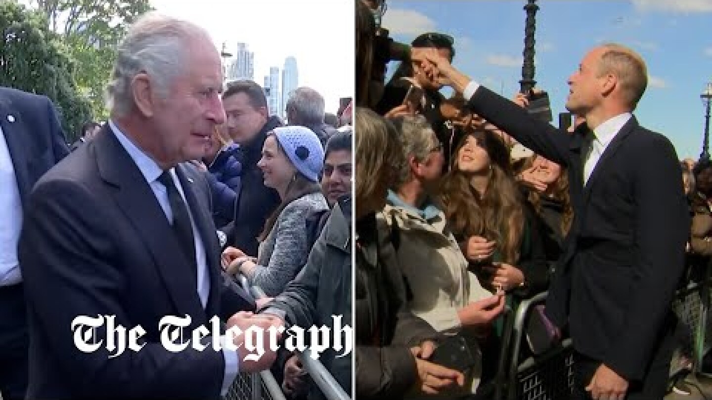 In full: King Charles and Prince William greet mourners in the queue to see the Queen's coffin