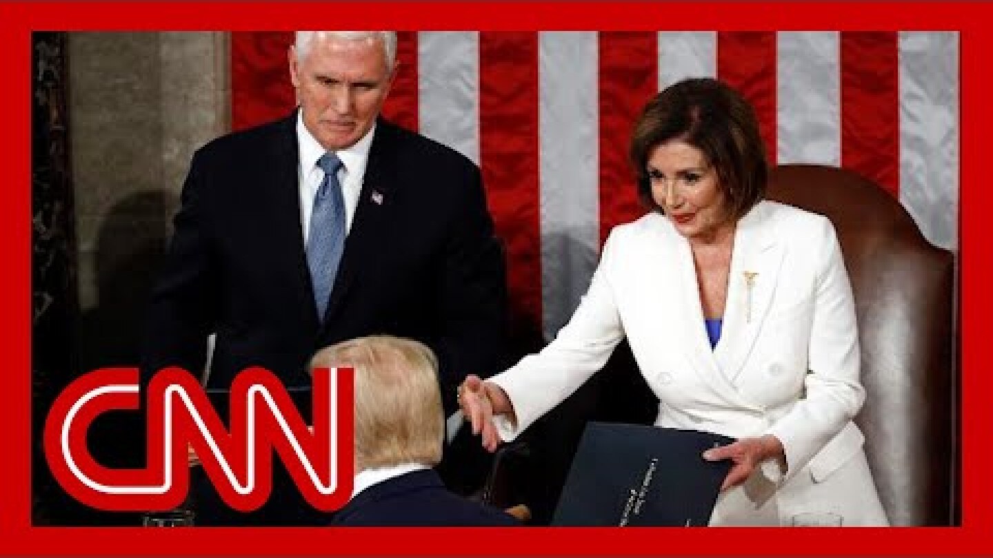 Pelosi extended her hand to Trump. He didn't take it.