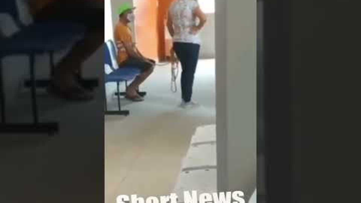 Woman Ties Up Stubborn Husband And Pulls Him To Health Unit To Make Him Get COVID Jab