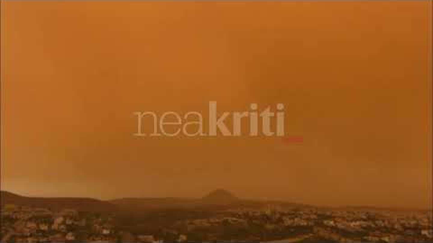 «Βάφτηκε» πορτοκαλί ο ουρανός του Ηρακλείου (2)