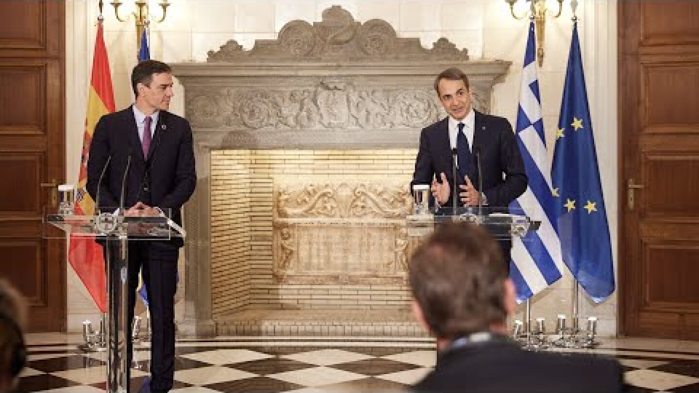Κοινές δηλώσεις του Πρωθυπουργού Κυριάκου Μητσοτάκη με τον Πρωθυπουργό της Ισπανίας, Pedro Sánchez