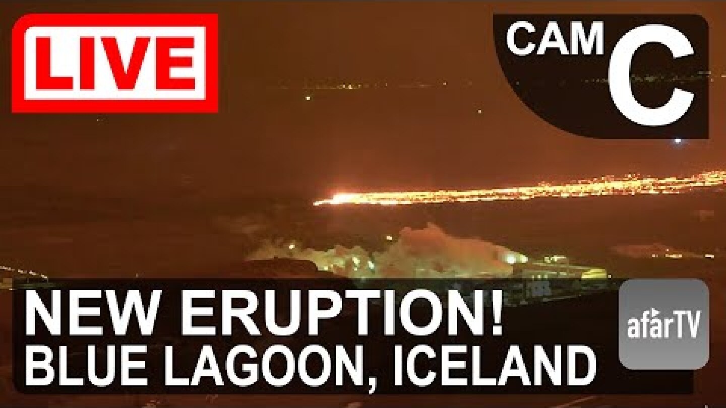 🌎 LIVE: A Volcanic Eruption has Begun! Blue Lagoon, Iceland (Cam C)