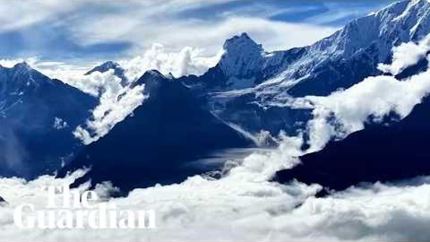 Footage shows glacier collapse that led to deadly flooding in Nepal