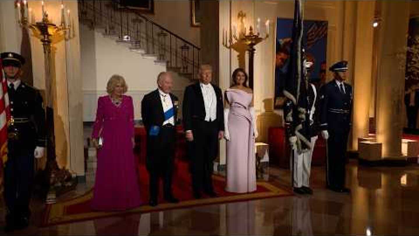 President Trump and the First Lady Participate in a Family Photo with the King and Queen of the UK