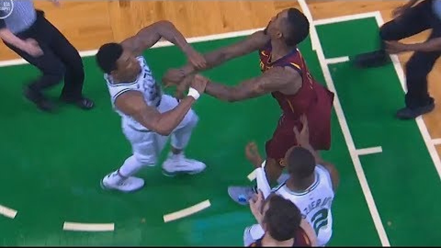 JR Smith And Marcus Smart Scuffle! Cavaliers vs Celtics Game 2 - 2018 NBA Playoffs