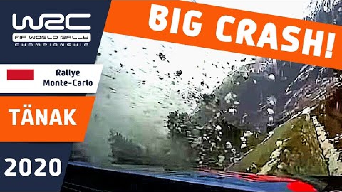 TÄNAK onboard CRASH! Rallye Monte-Carlo 2020. Huge Rally Crash!