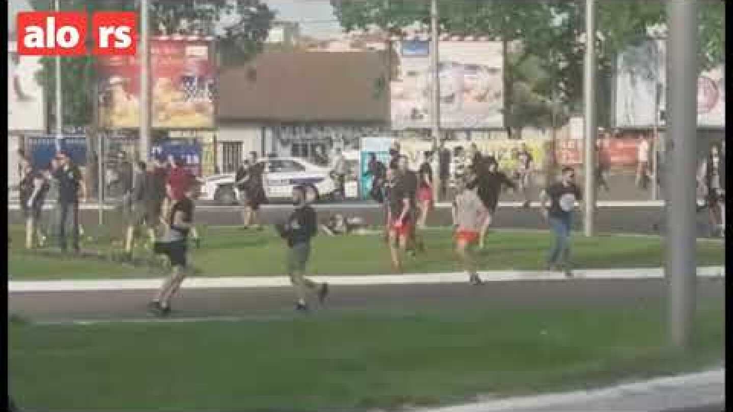 Tuča navijača pred 157. večiti derbi