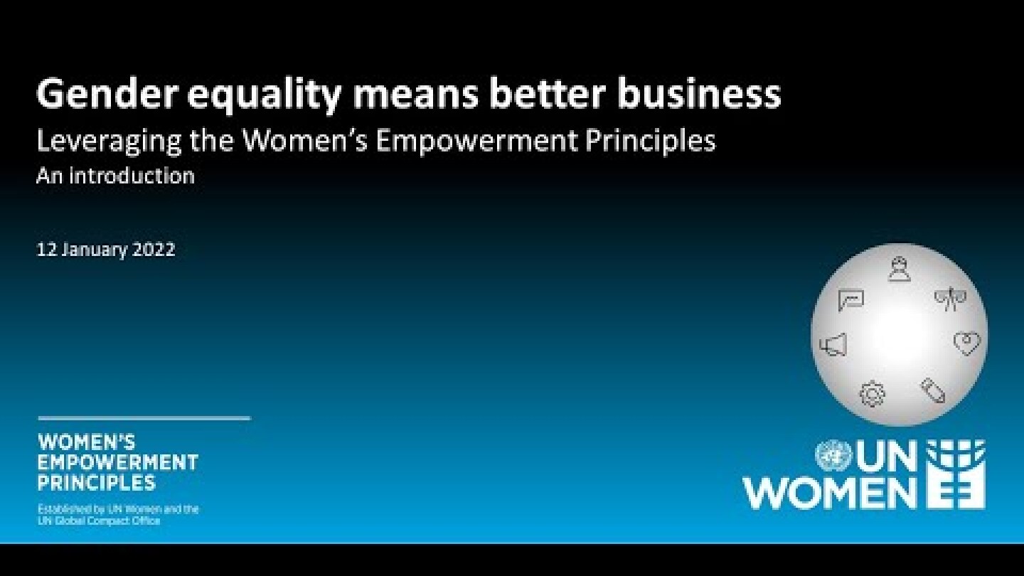 Gender equality means better business - leveraging the WEPs - an introduction