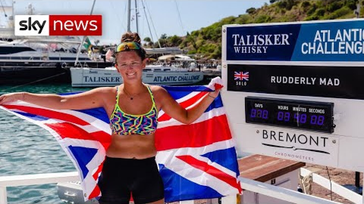 Briton becomes youngest woman to row solo across the Atlantic