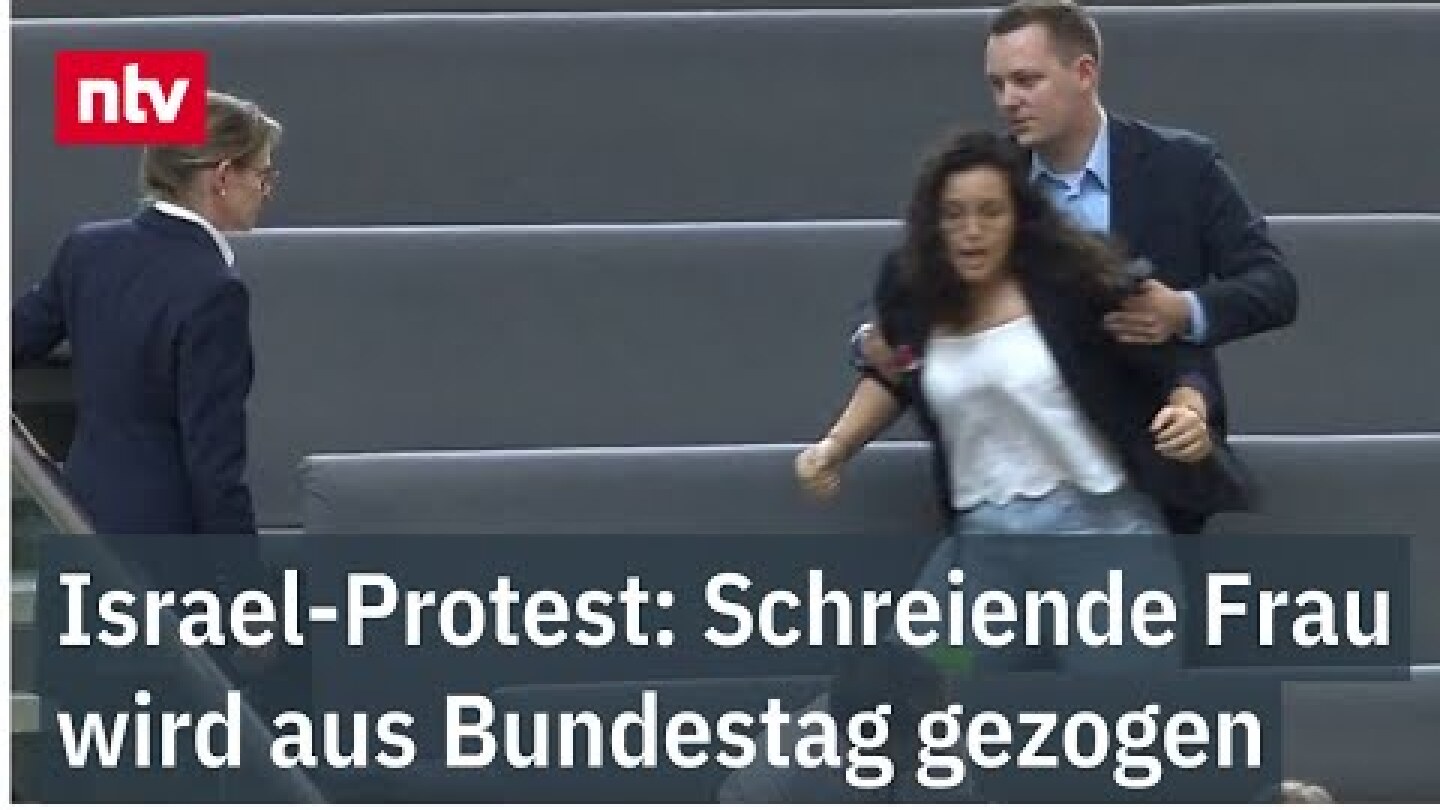 Schreiende Frau wird aus Bundestag gezogen - Zweiter Israel-Protest binnen Minuten