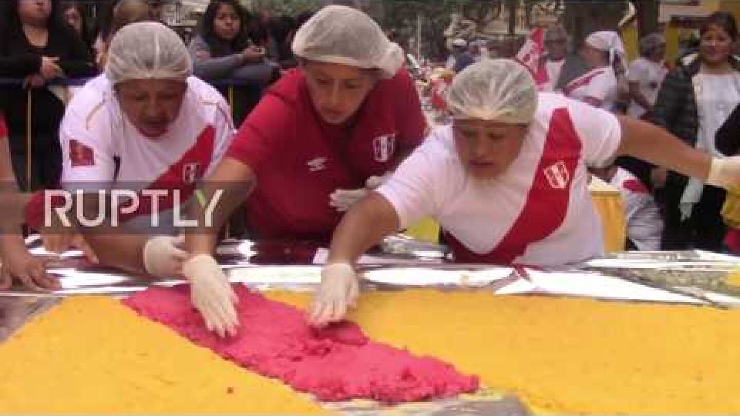 Giant potato shirt marks Peruvian breakthrough participation in World Cup