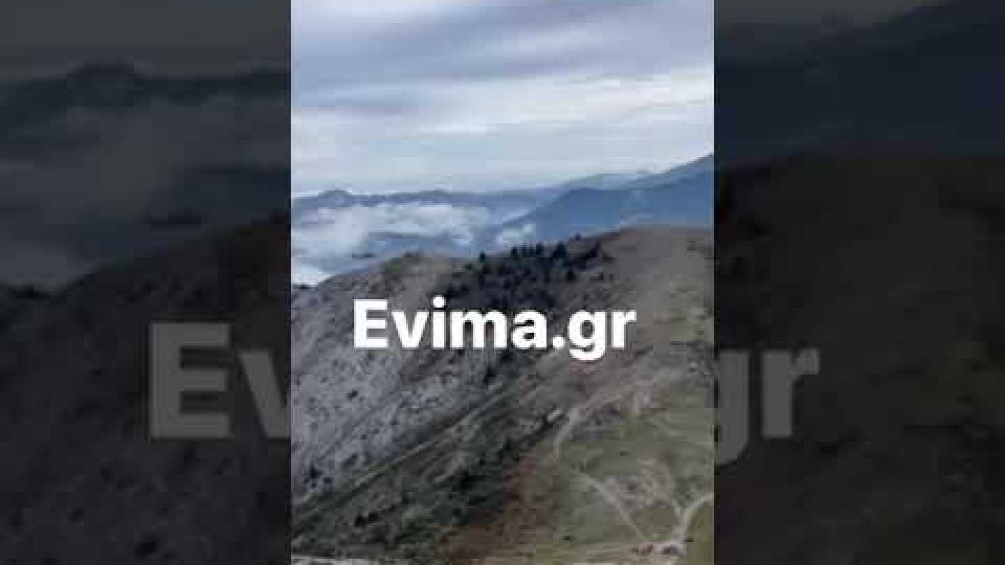Ελικόπτερο μεταφέρει περιπατητή που τραυματίστηκε στην Εύβοια