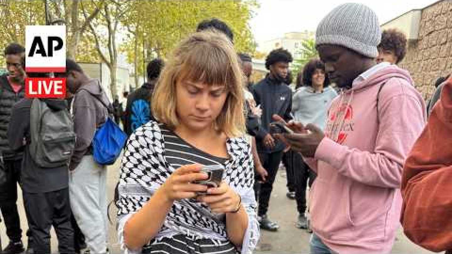LIVE: Greta Thunberg joins student protests in France