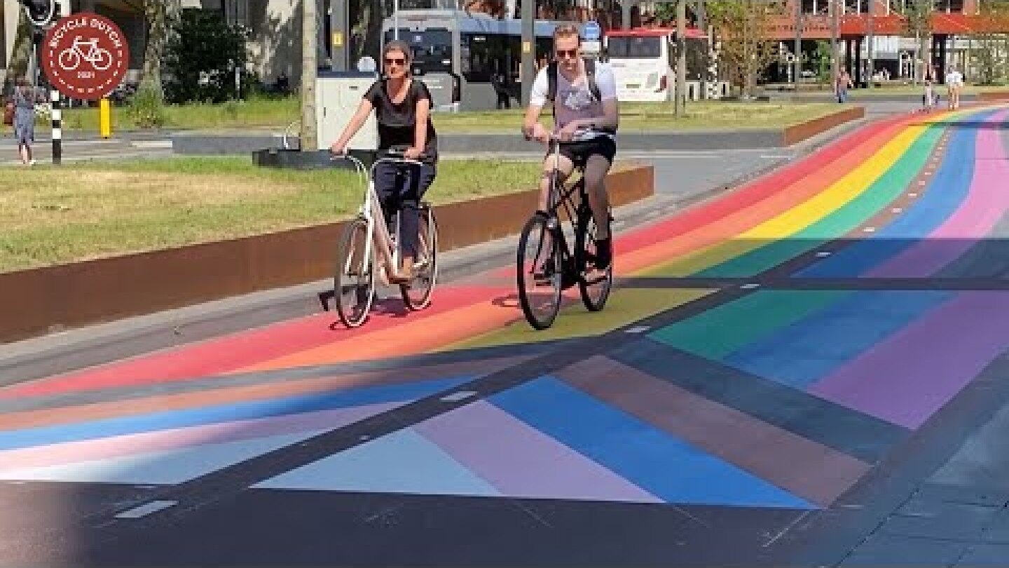 The world's longest Rainbow Cycle Path in Utrecht (Netherlands)