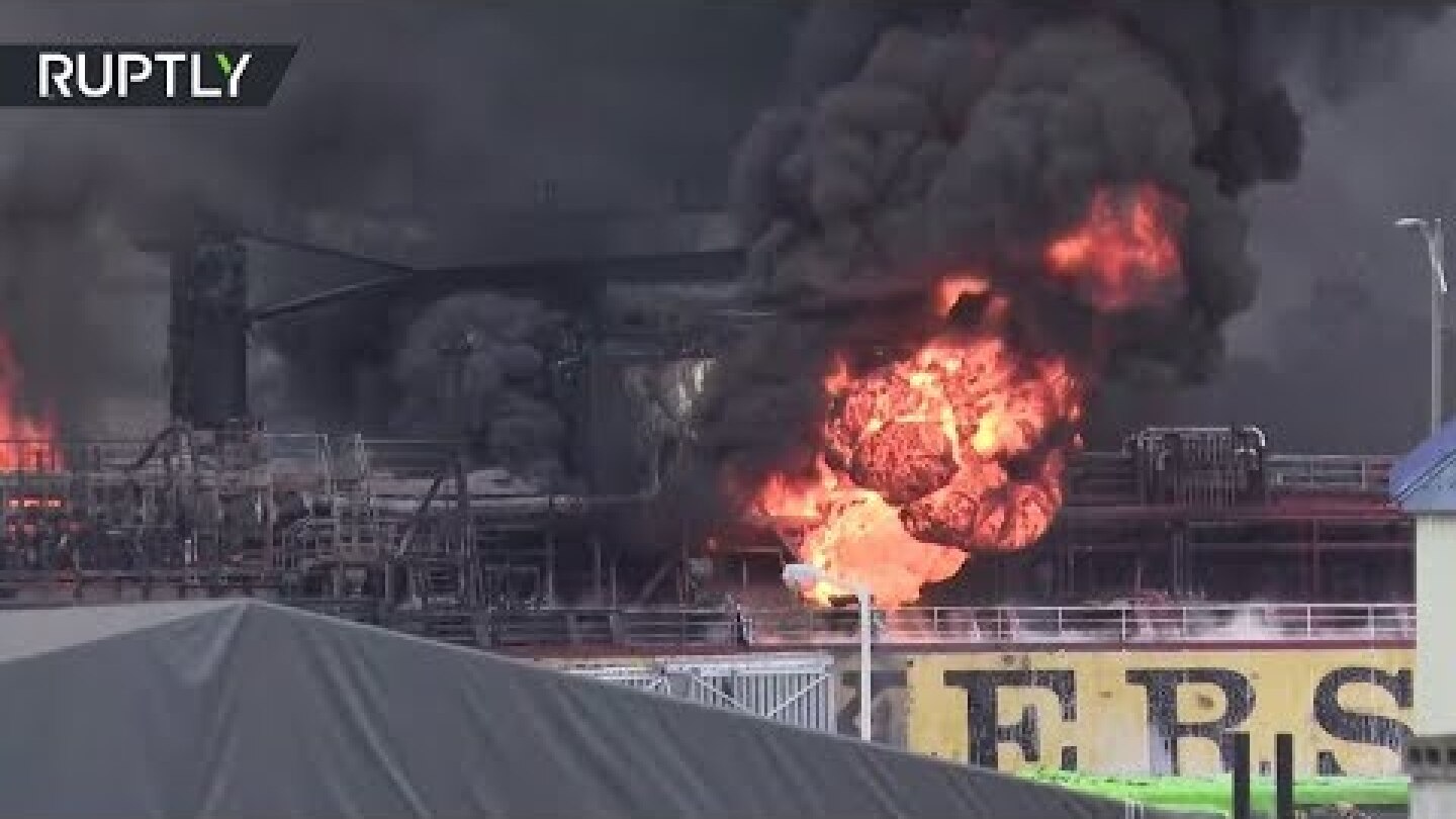 Flames devour 2 tankers in South Korean port of Ulsan