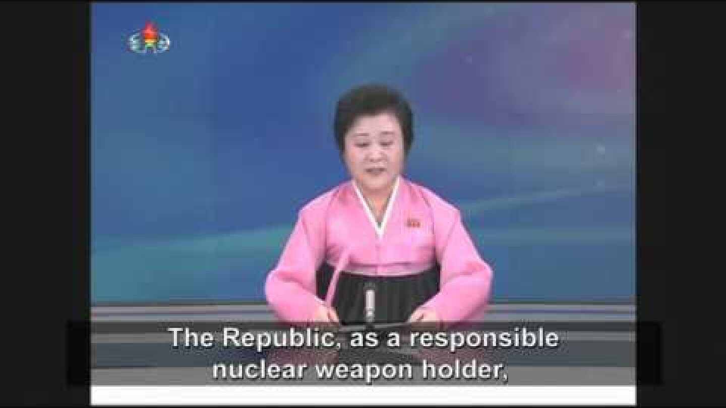 Watch North Korean TV Announcement Of Hydrogen Bomb Test
