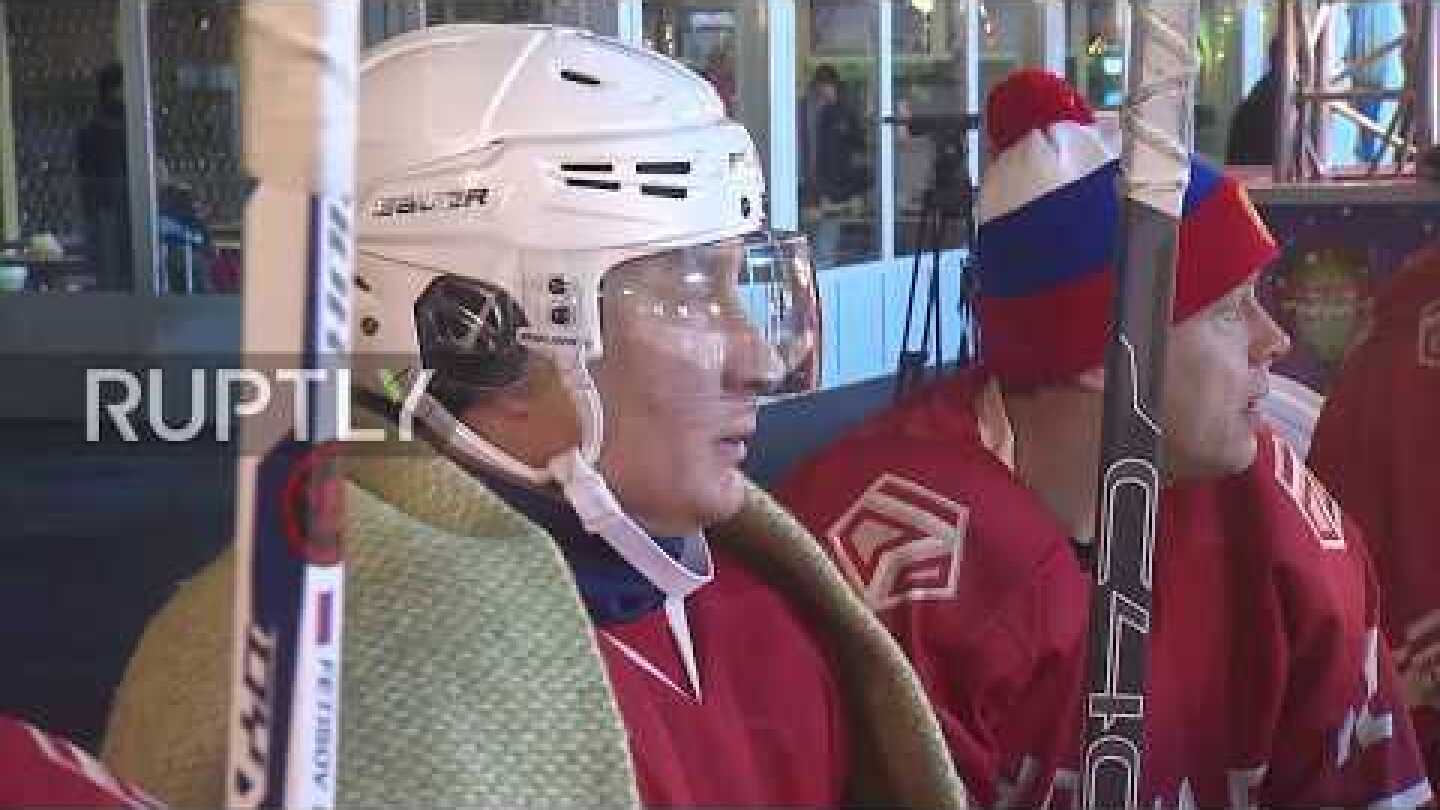 Russia: Putin hits Red Square ice rink in Night Hockey League match