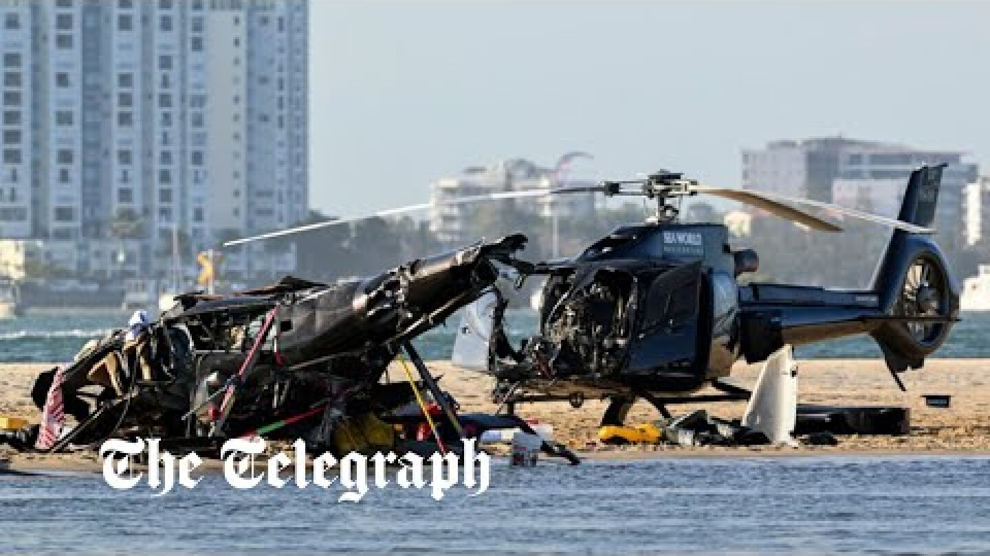 Two helicopters collide at Sea World in Australia killing four people